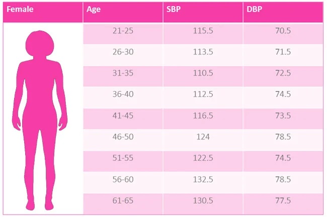 Blood Pressure Chart For And Female
