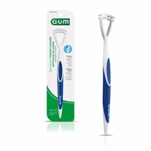GUM Dual Action Tongue Cleaner Brush and Scraper